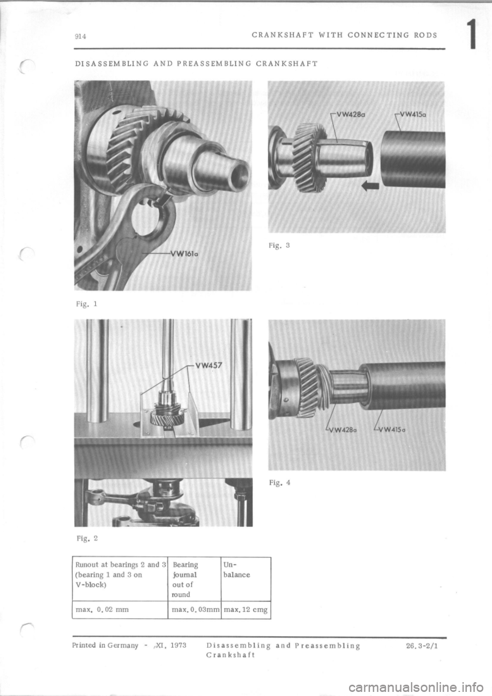 PORSCHE 914 1975 1.G Engine 4 Workshop Manual 