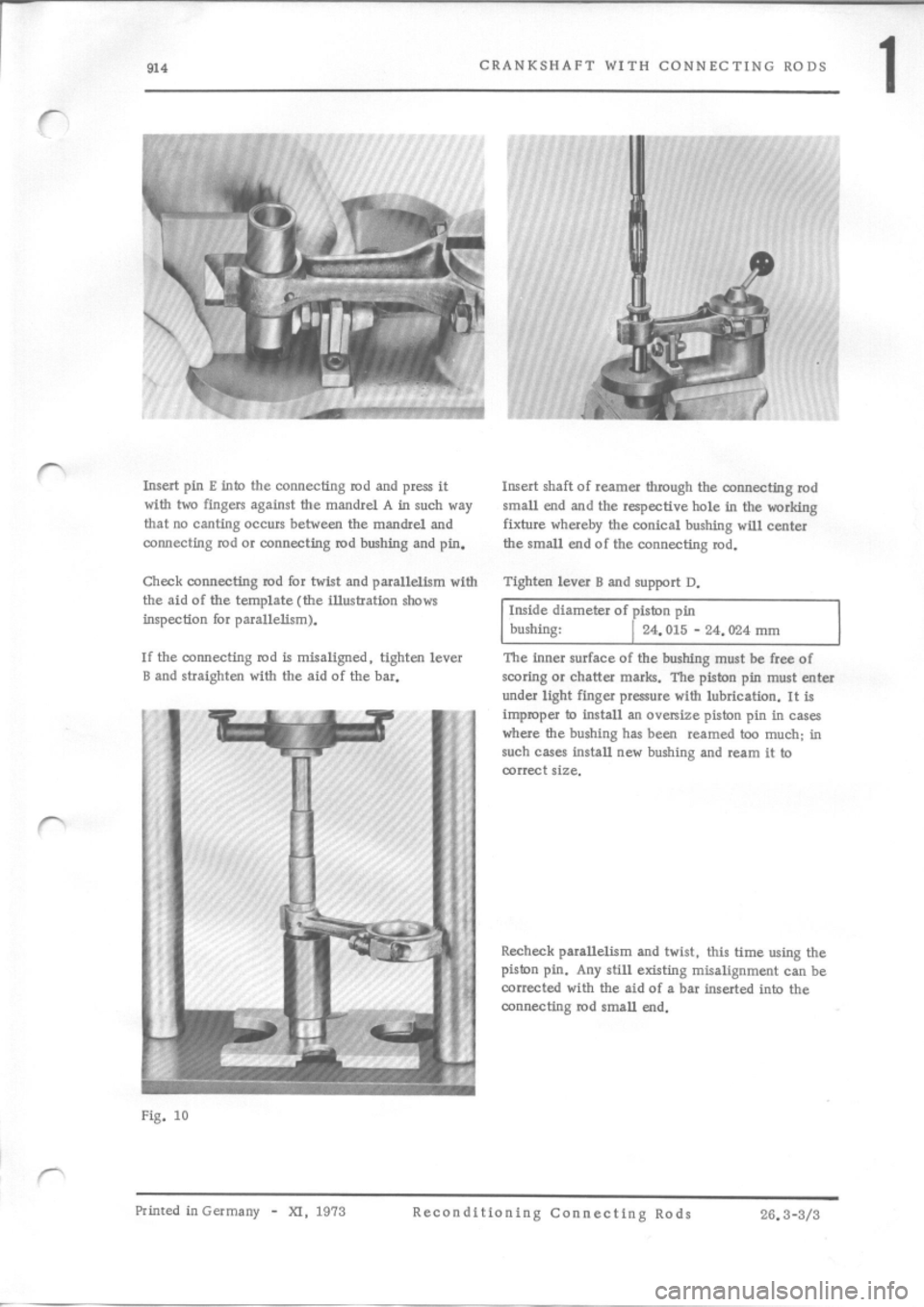 PORSCHE 914 1975 1.G Engine 4 Workshop Manual 
