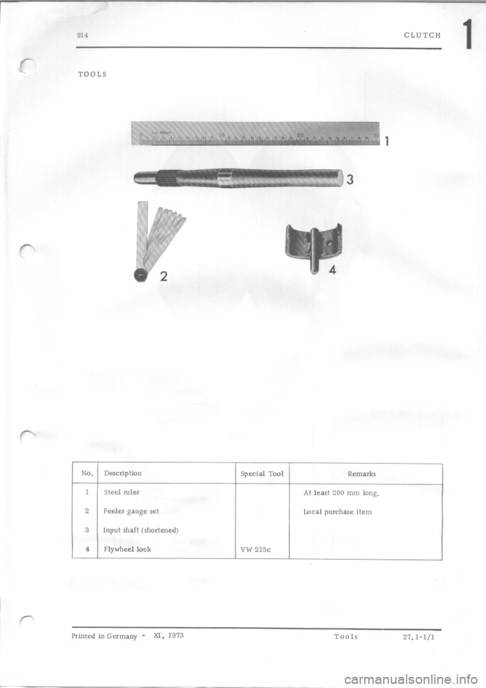 PORSCHE 914 1975 1.G Engine 4 Workshop Manual 