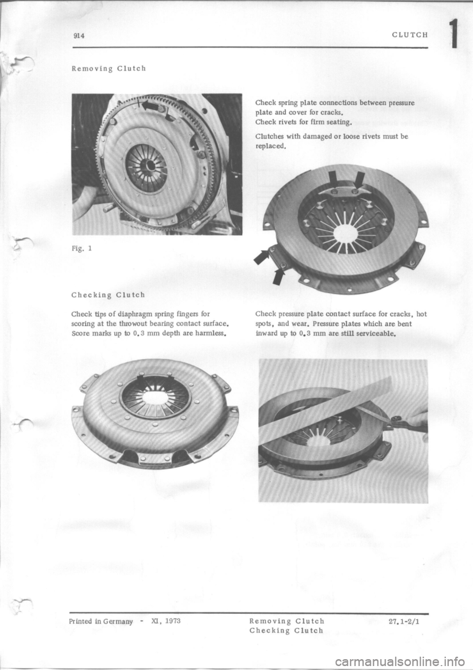 PORSCHE 914 1975 1.G Engine 4 Workshop Manual 