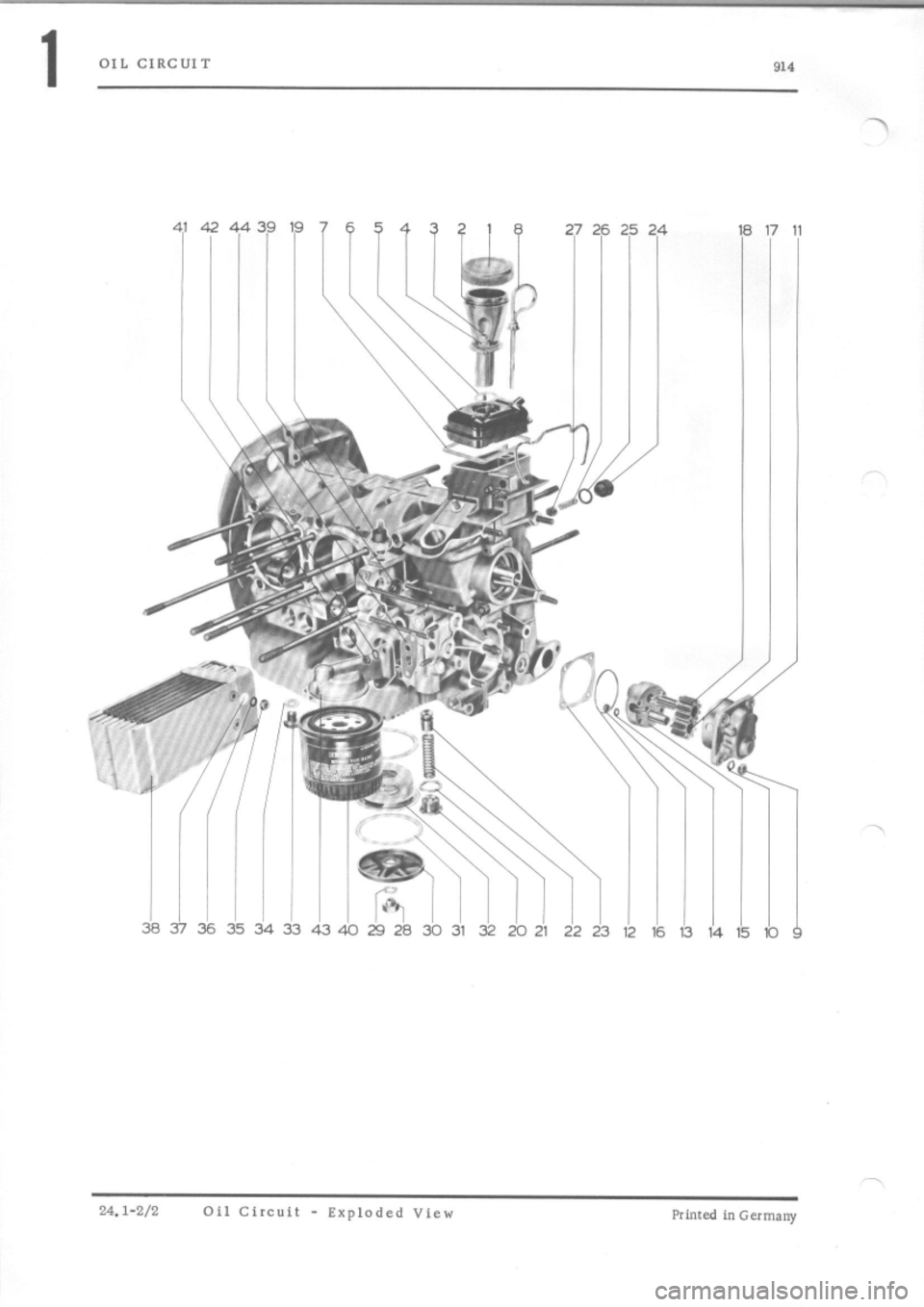 PORSCHE 914 1975 1.G Engine 4 Workshop Manual 