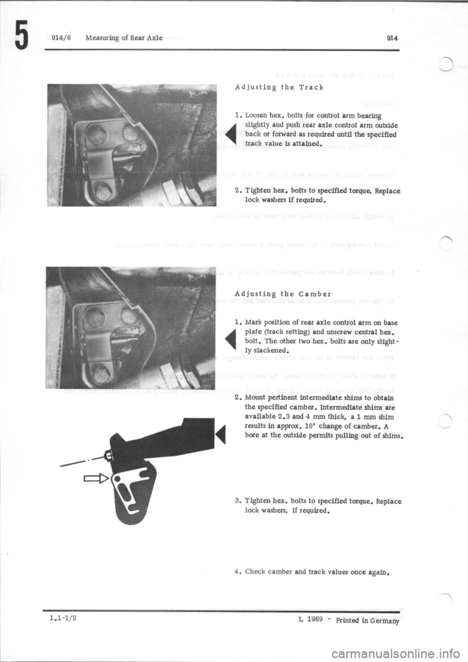 PORSCHE 914 1974 1.G Rear Axle Workshop Manual 