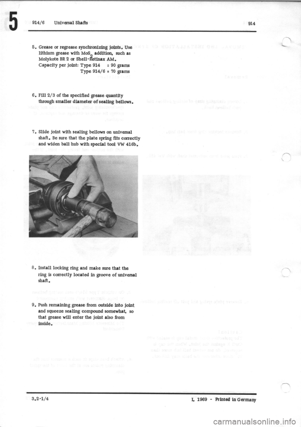 PORSCHE 914 1974 1.G Rear Axle Workshop Manual 