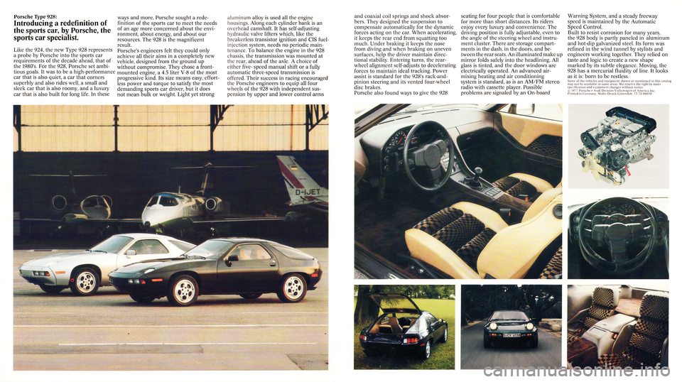 PORSCHE 928 1977 1.G Information Manual 