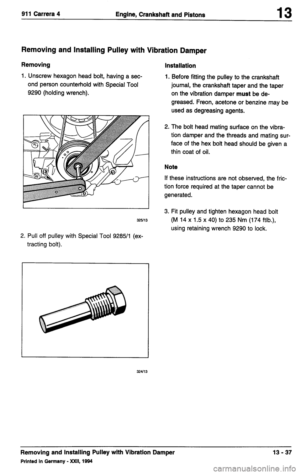 PORSCHE 964 1987 2.G Service Workshop Manual 