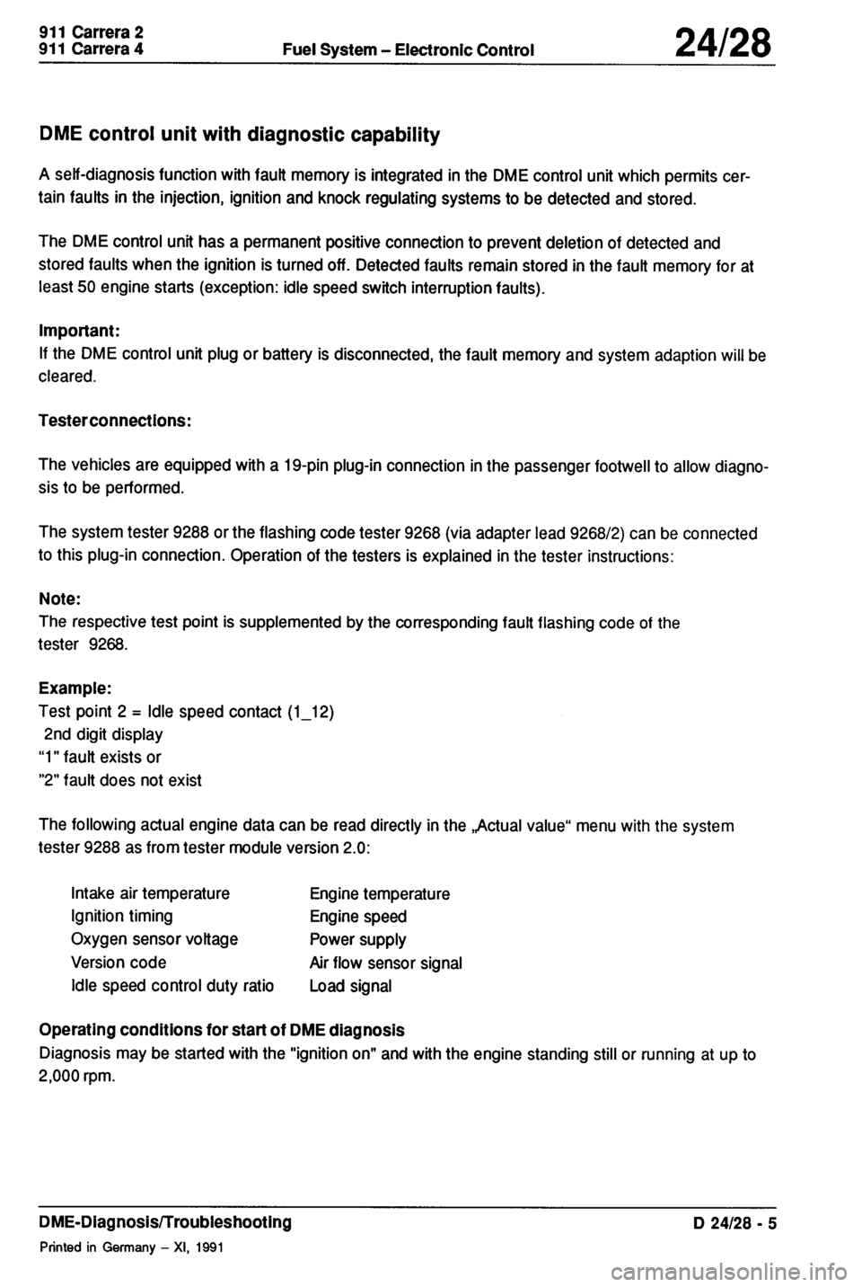 PORSCHE 964 1987 2.G Service Workshop Manual 