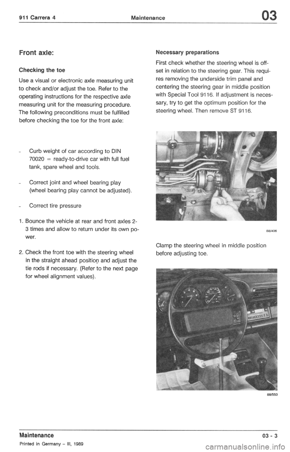 PORSCHE 964 1987 2.G Service Workshop Manual 