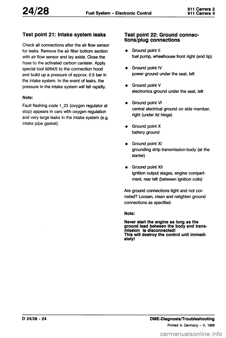 PORSCHE 964 1987 2.G Service Workshop Manual 