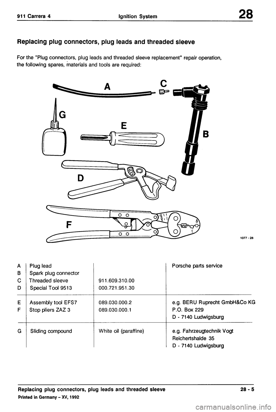 PORSCHE 964 1987 2.G Service Workshop Manual 