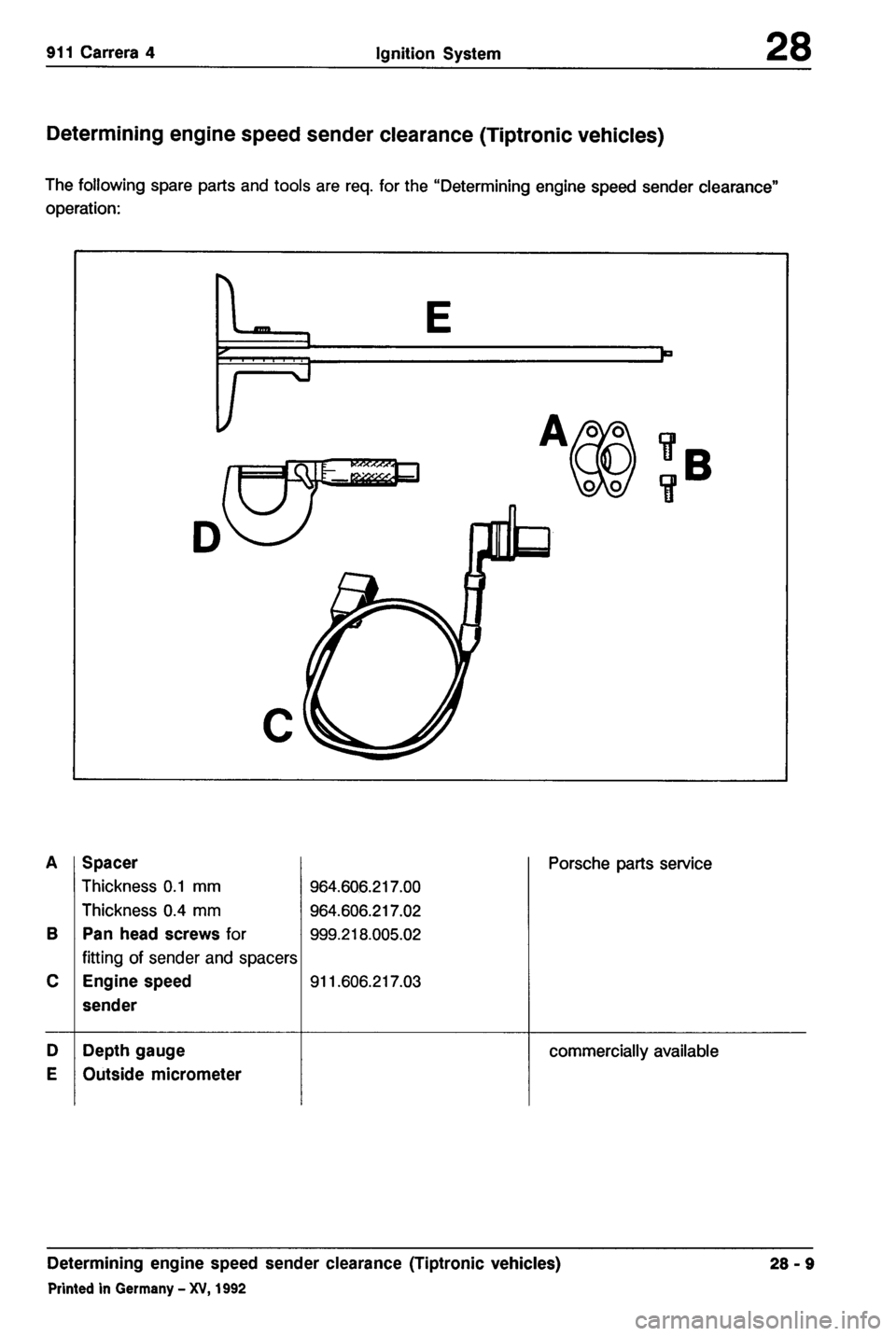 PORSCHE 964 1987 2.G Service Workshop Manual 