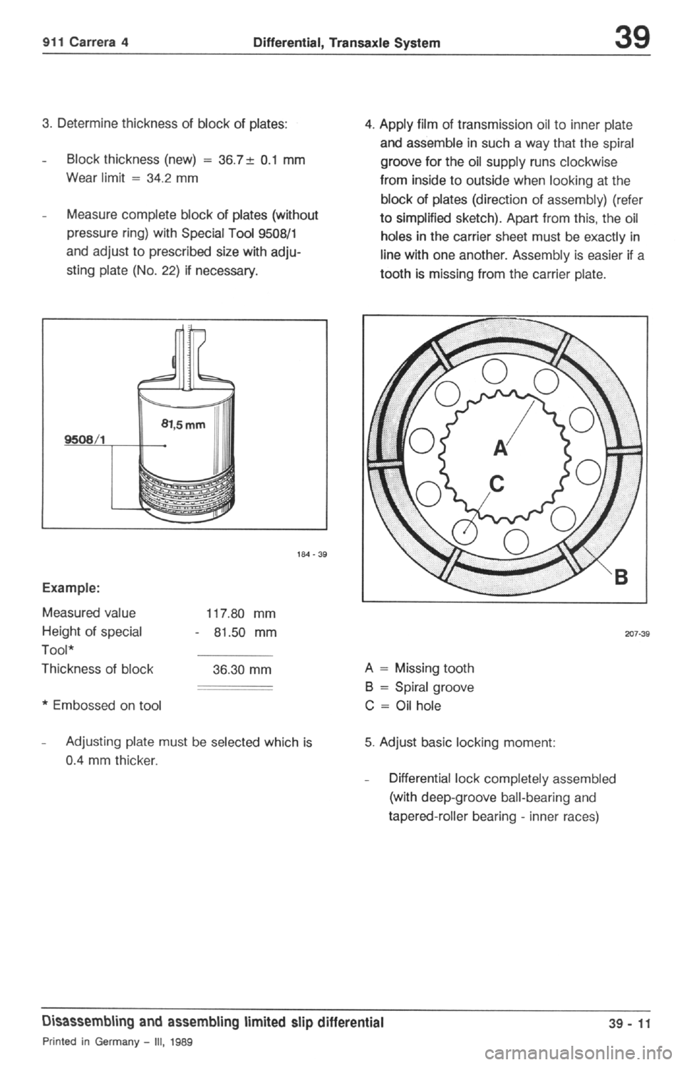 PORSCHE 964 1987 2.G Service Workshop Manual 2 