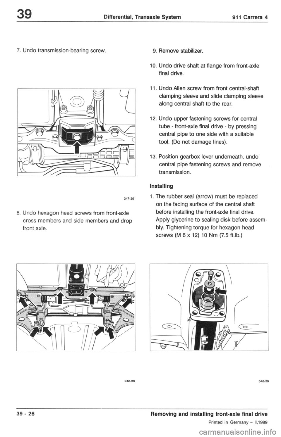 PORSCHE 964 1987 2.G Service Workshop Manual 2 