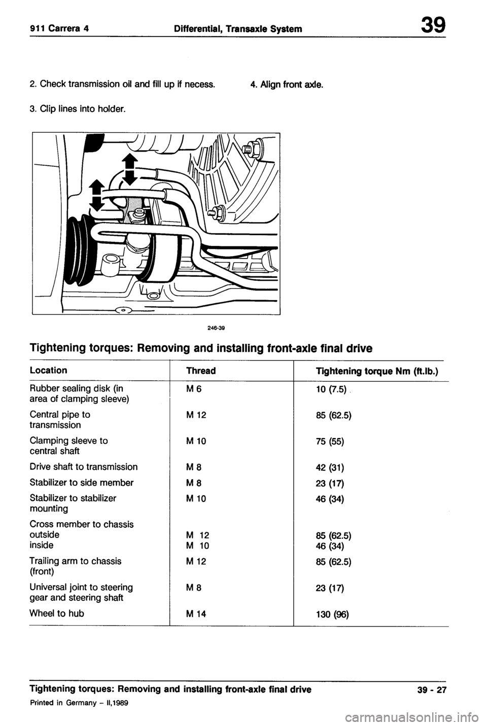 PORSCHE 964 1987 2.G Service Workshop Manual 2 