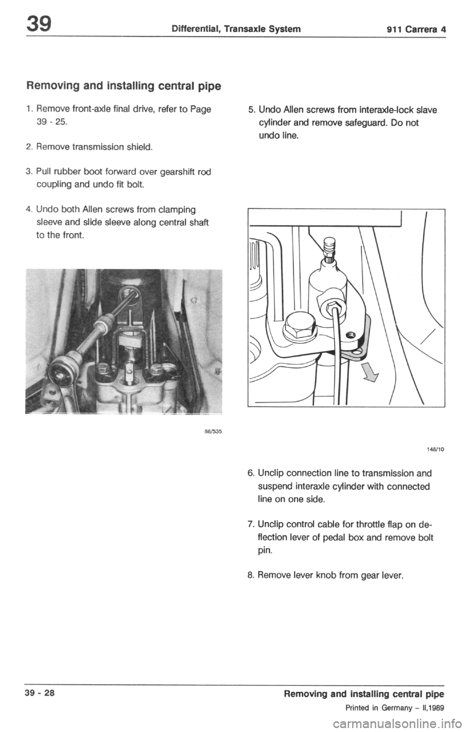 PORSCHE 964 1987 2.G Service Workshop Manual 2 