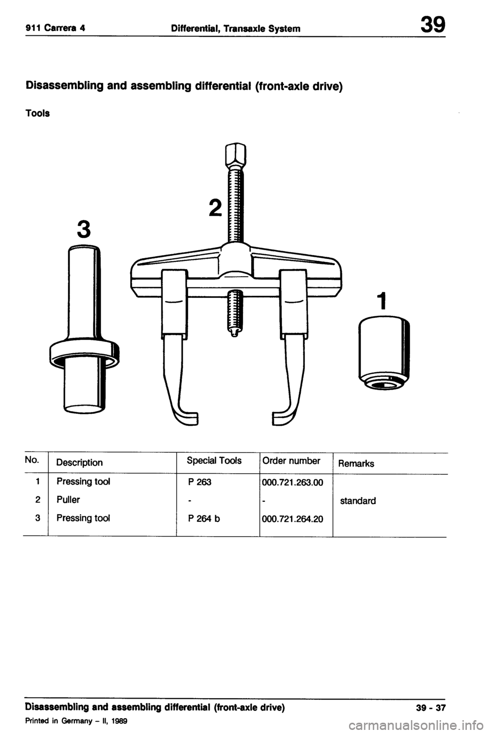 PORSCHE 964 1987 2.G Service Workshop Manual 2 