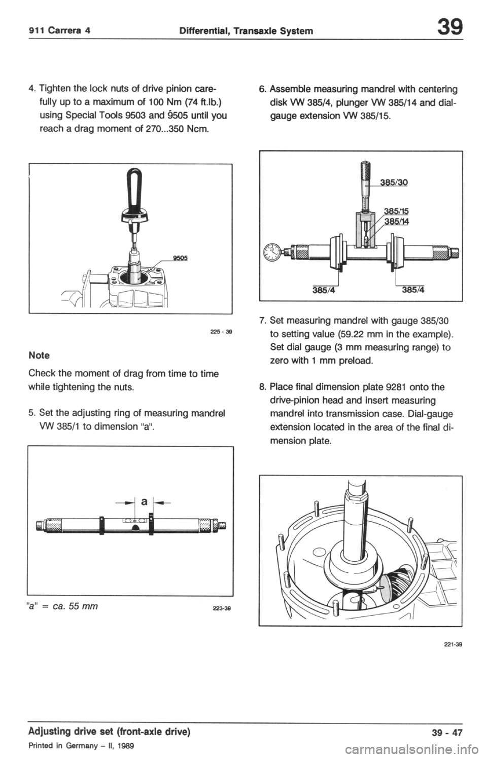 PORSCHE 964 1987 2.G Service Workshop Manual 2 