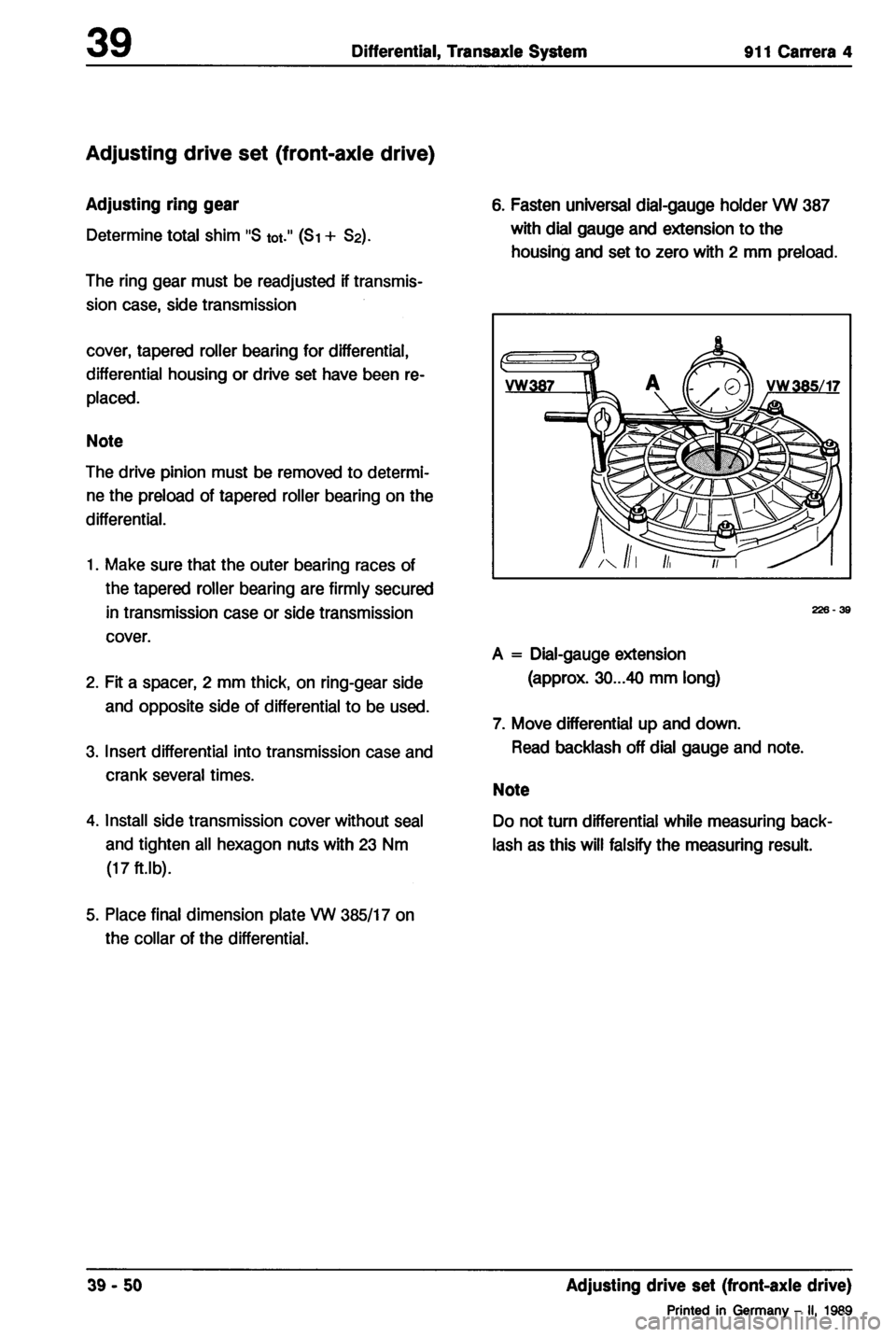 PORSCHE 964 1987 2.G Service Workshop Manual 2 