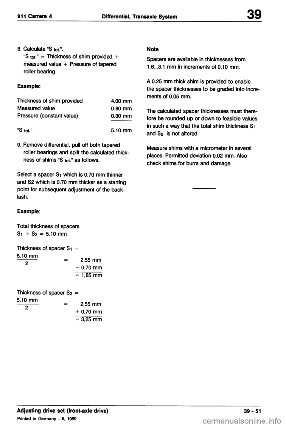 PORSCHE 964 1987 2.G Service Workshop Manual 2 