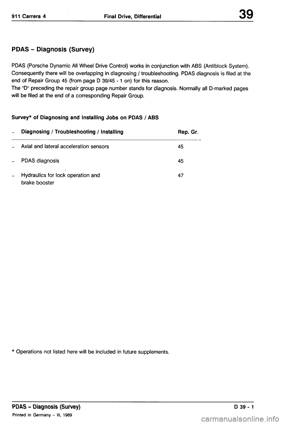 PORSCHE 964 1987 2.G Service Workshop Manual 2 