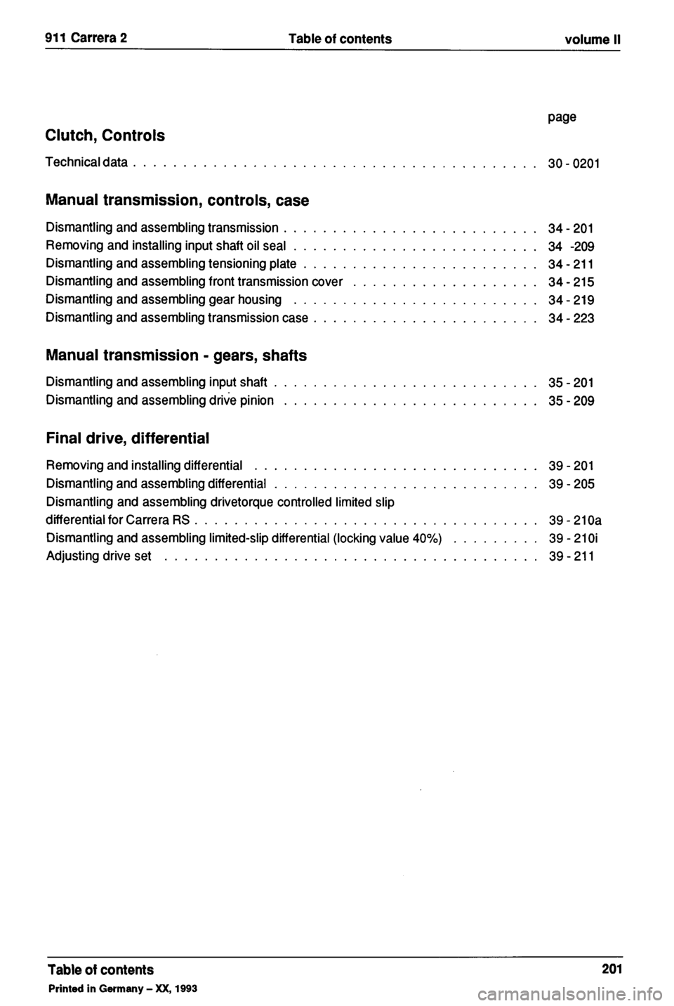 PORSCHE 964 1987 2.G Service Workshop Manual 2 