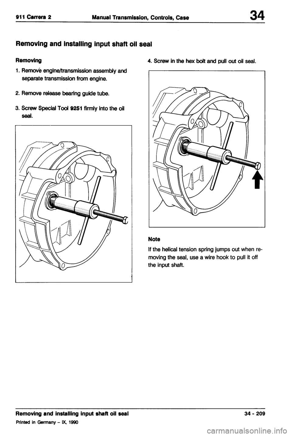 PORSCHE 964 1987 2.G Service Workshop Manual 2 