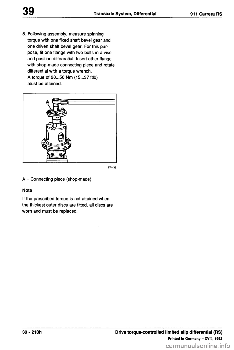 PORSCHE 964 1987 2.G Service Workshop Manual 2 