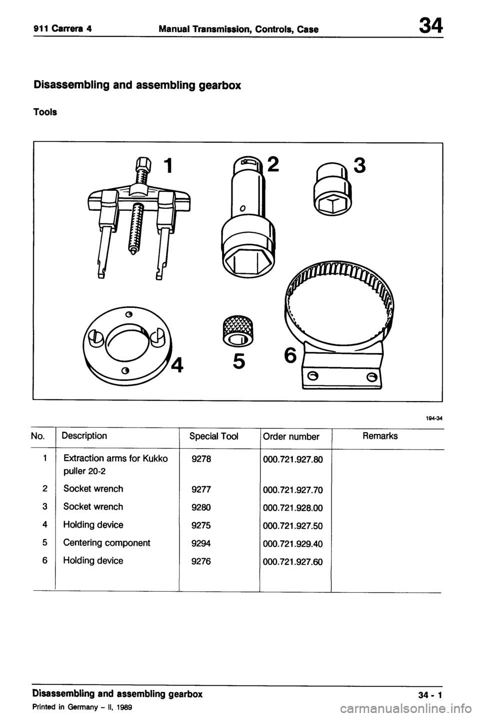 PORSCHE 964 1987 2.G Service Workshop Manual 2 