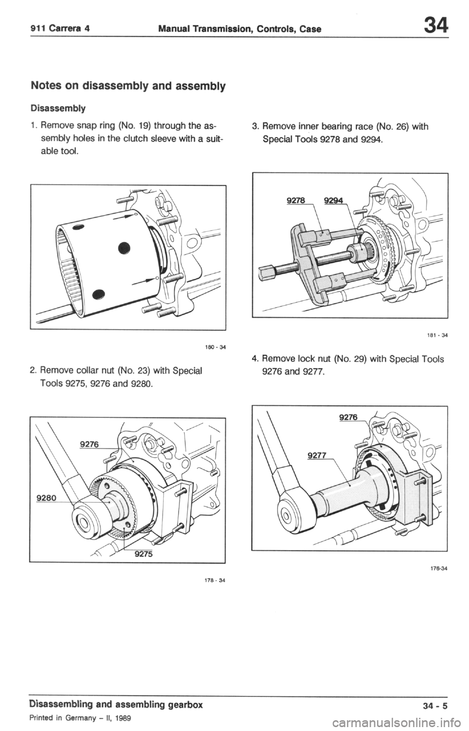 PORSCHE 964 1987 2.G Service Workshop Manual 2 
