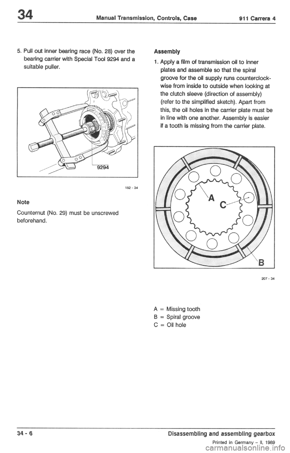 PORSCHE 964 1987 2.G Service Workshop Manual 2 