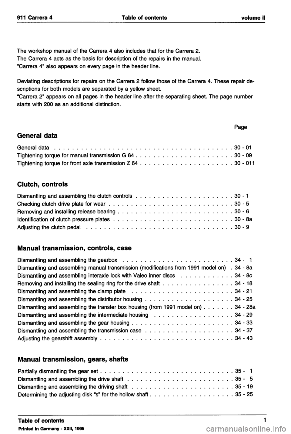 PORSCHE 964 1987 2.G Service Workshop Manual 2 