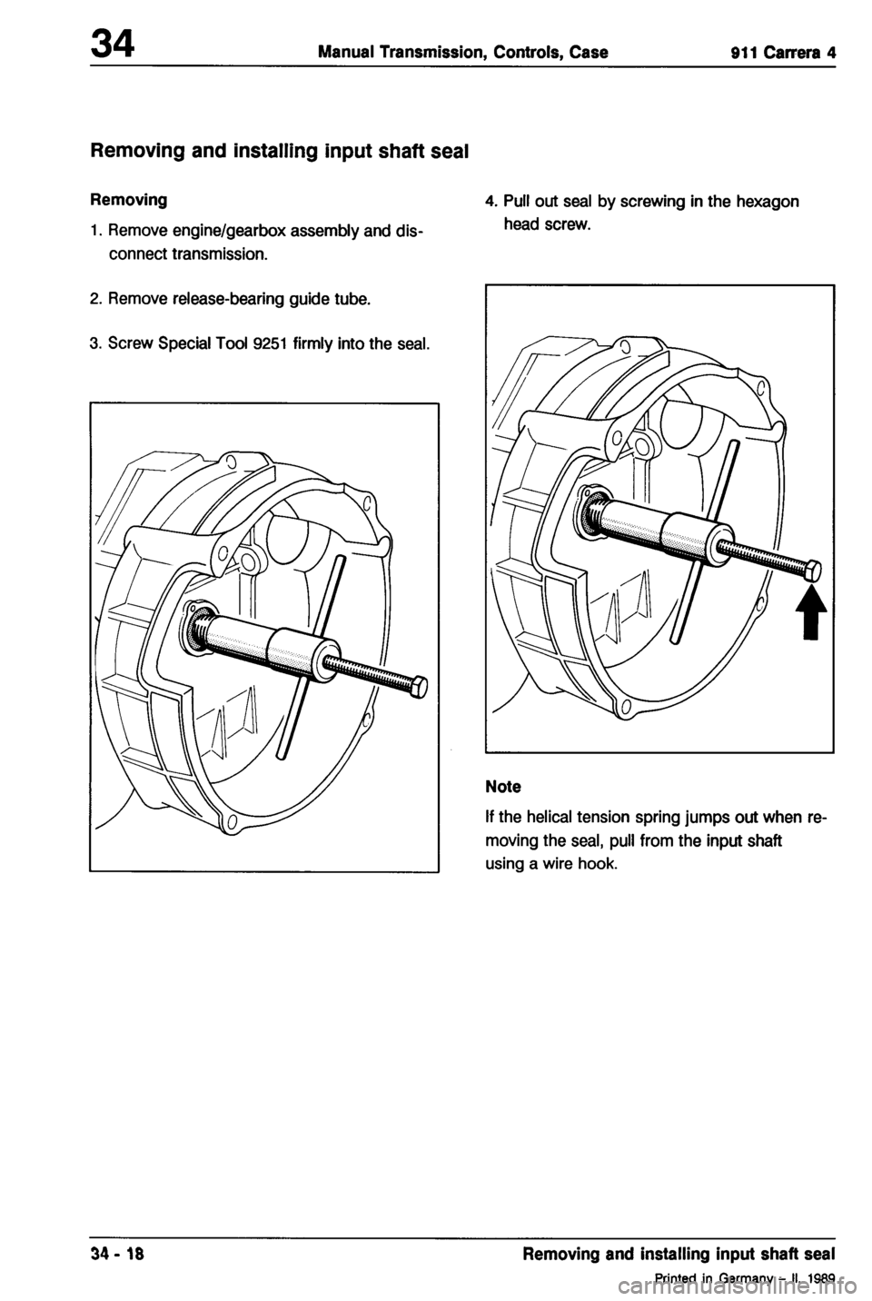 PORSCHE 964 1987 2.G Service Workshop Manual 2 