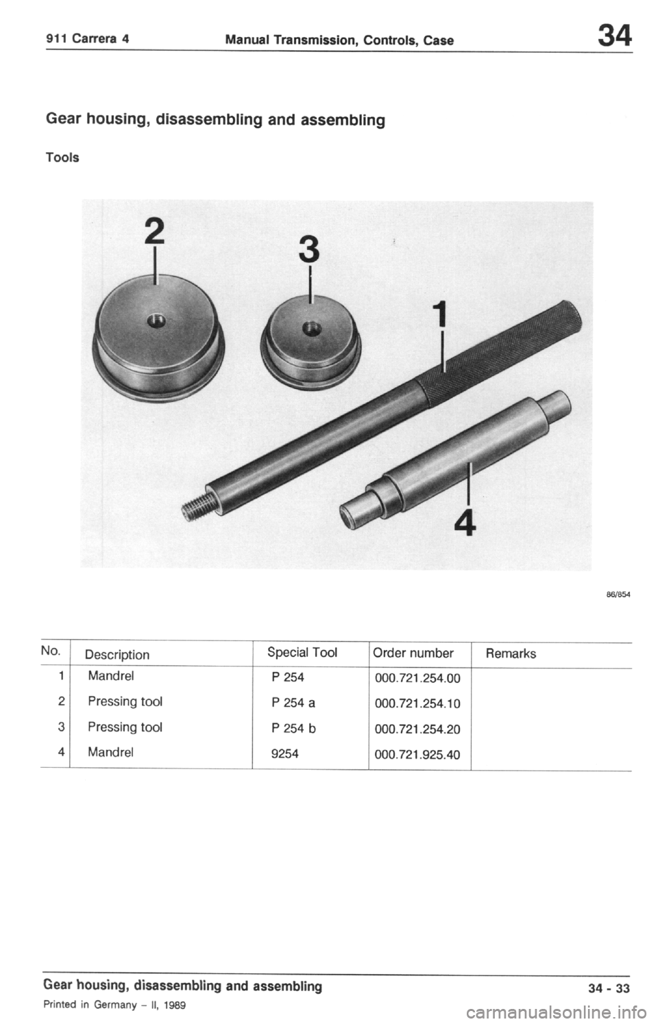 PORSCHE 964 1987 2.G Service Workshop Manual 2 