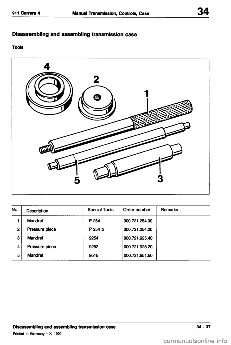 PORSCHE 964 1987 2.G Service Workshop Manual 2 
