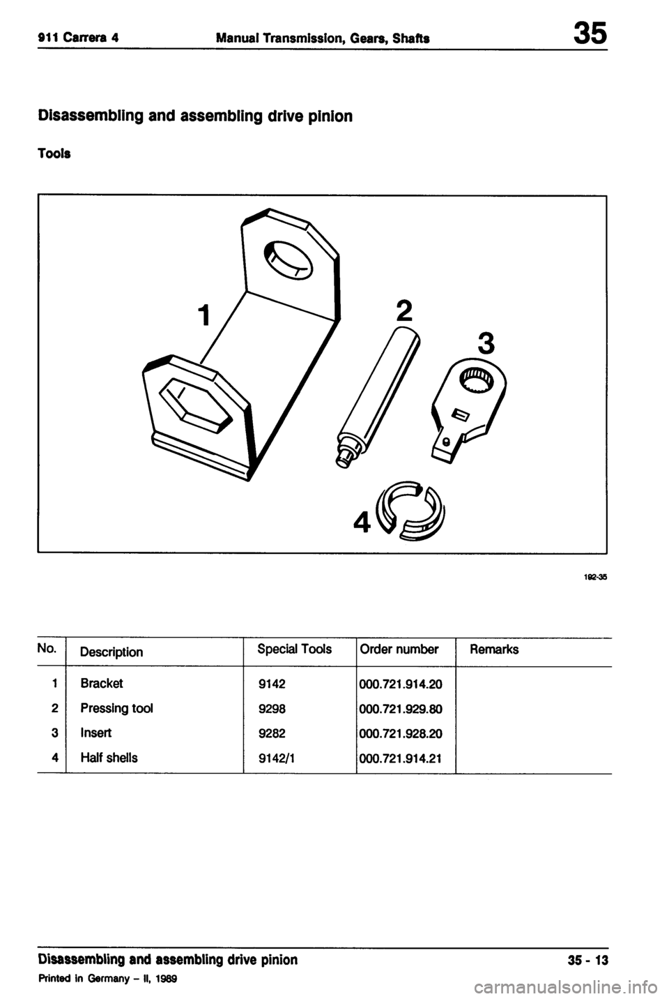PORSCHE 964 1987 2.G Service Workshop Manual 2 