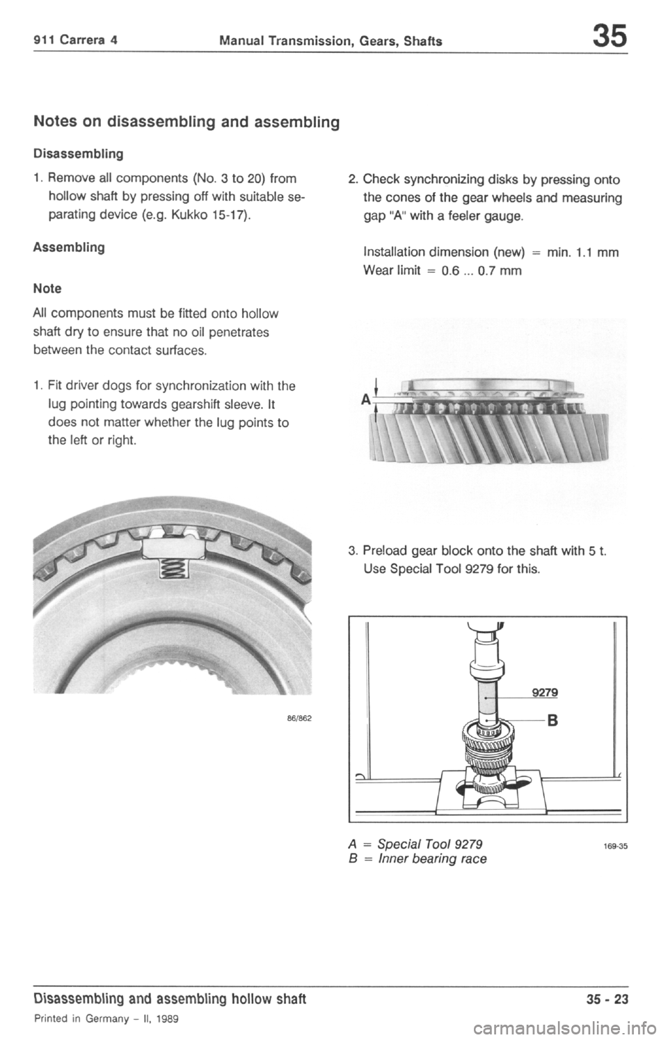 PORSCHE 964 1987 2.G Service Workshop Manual 2 