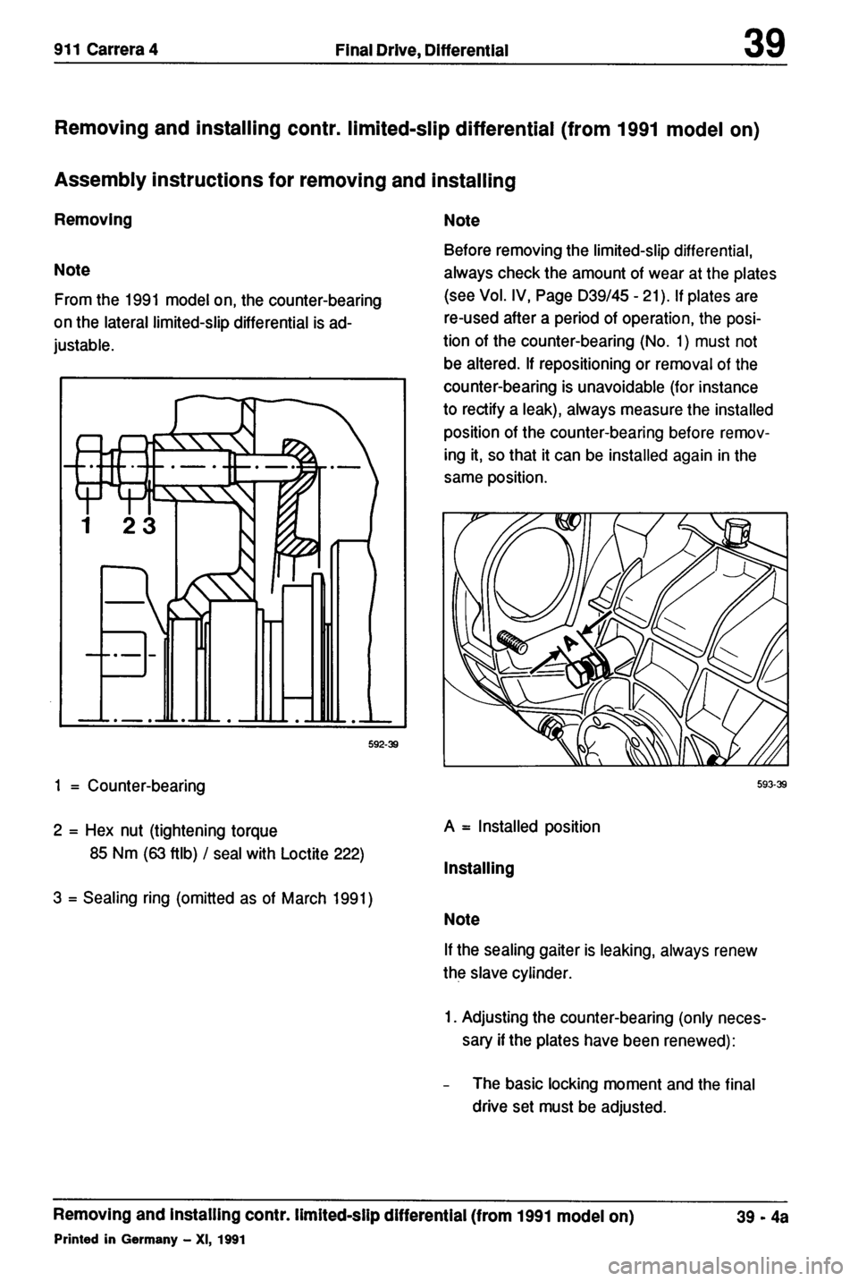 PORSCHE 964 1987 2.G Service Workshop Manual 2 