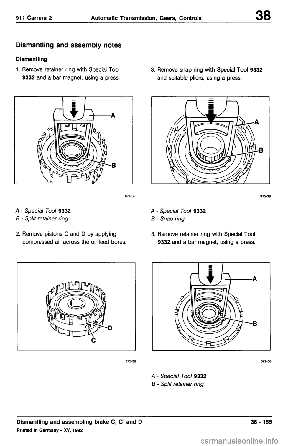 PORSCHE 964 1987 2.G Service Workshop Manual 3 