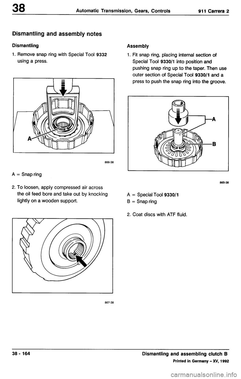 PORSCHE 964 1987 2.G Service Workshop Manual 3 