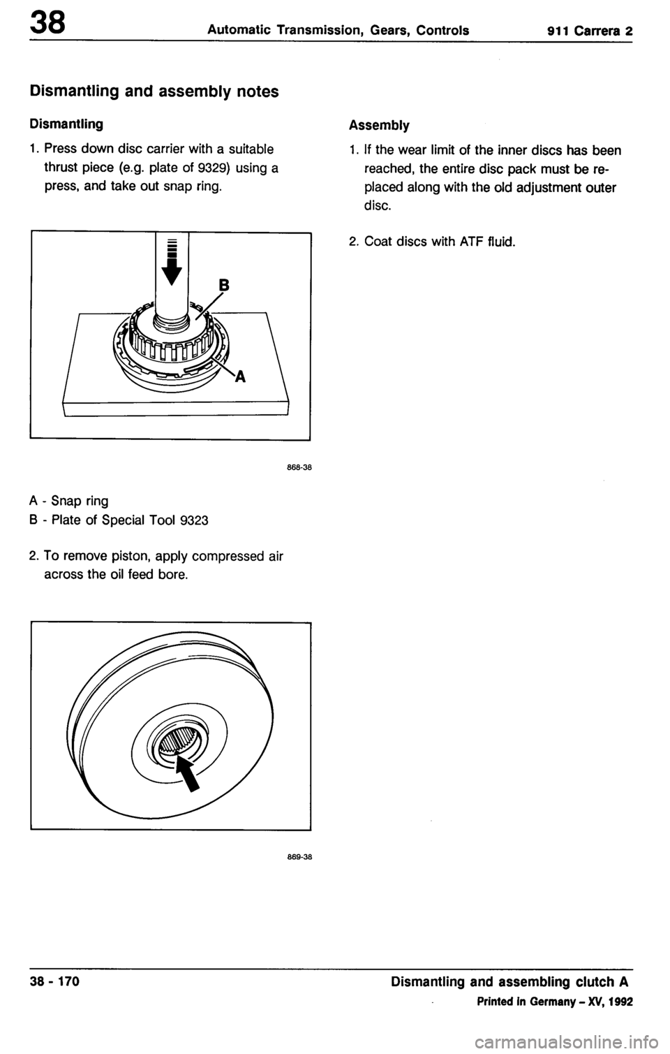 PORSCHE 964 1987 2.G Service Workshop Manual 3 