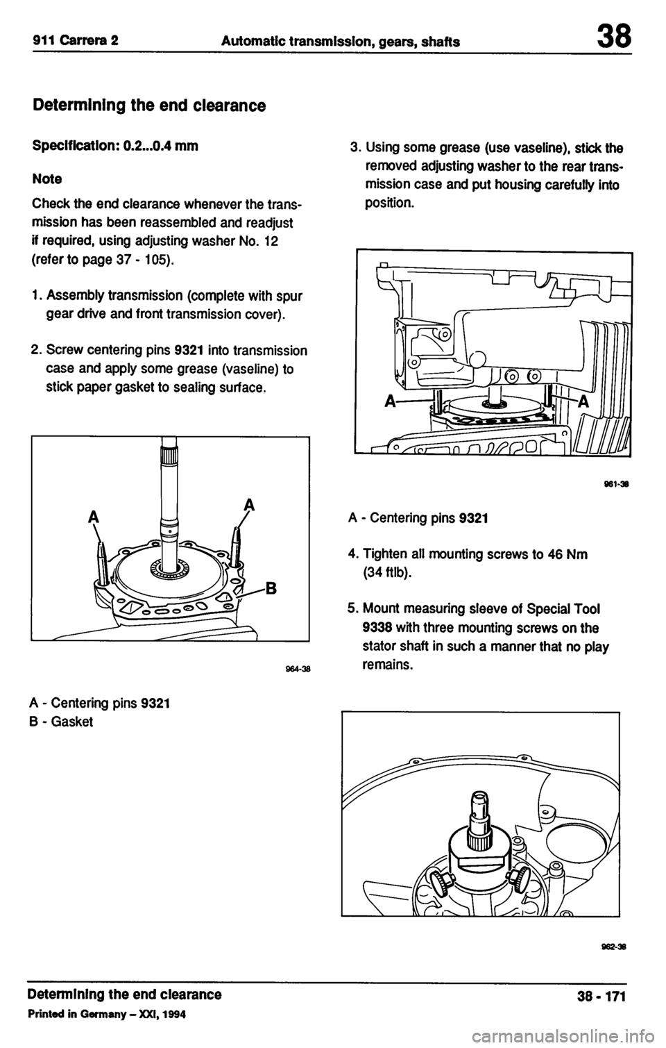 PORSCHE 964 1987 2.G Service Workshop Manual 3 