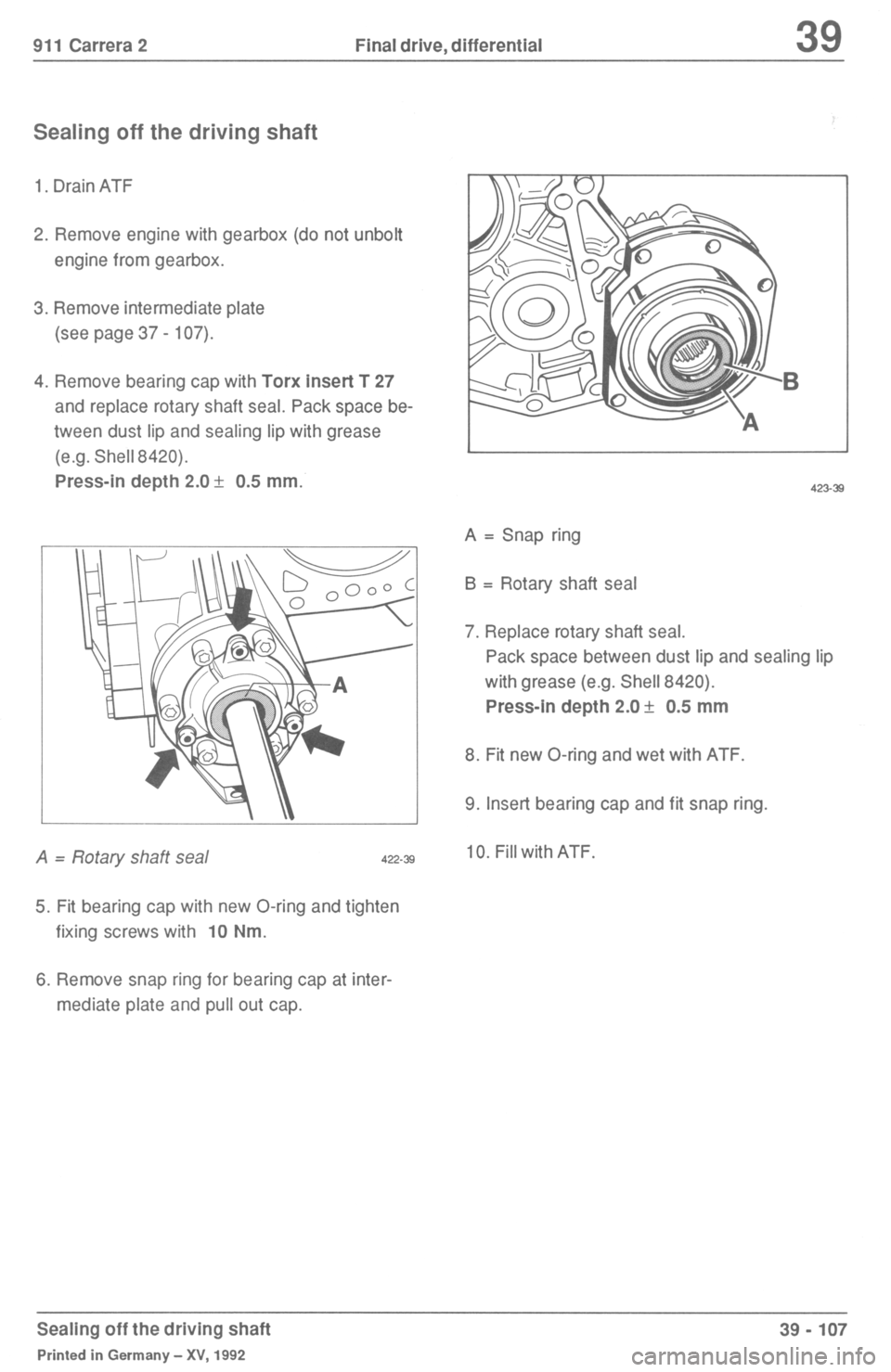 PORSCHE 964 1987 2.G Service Workshop Manual 3 