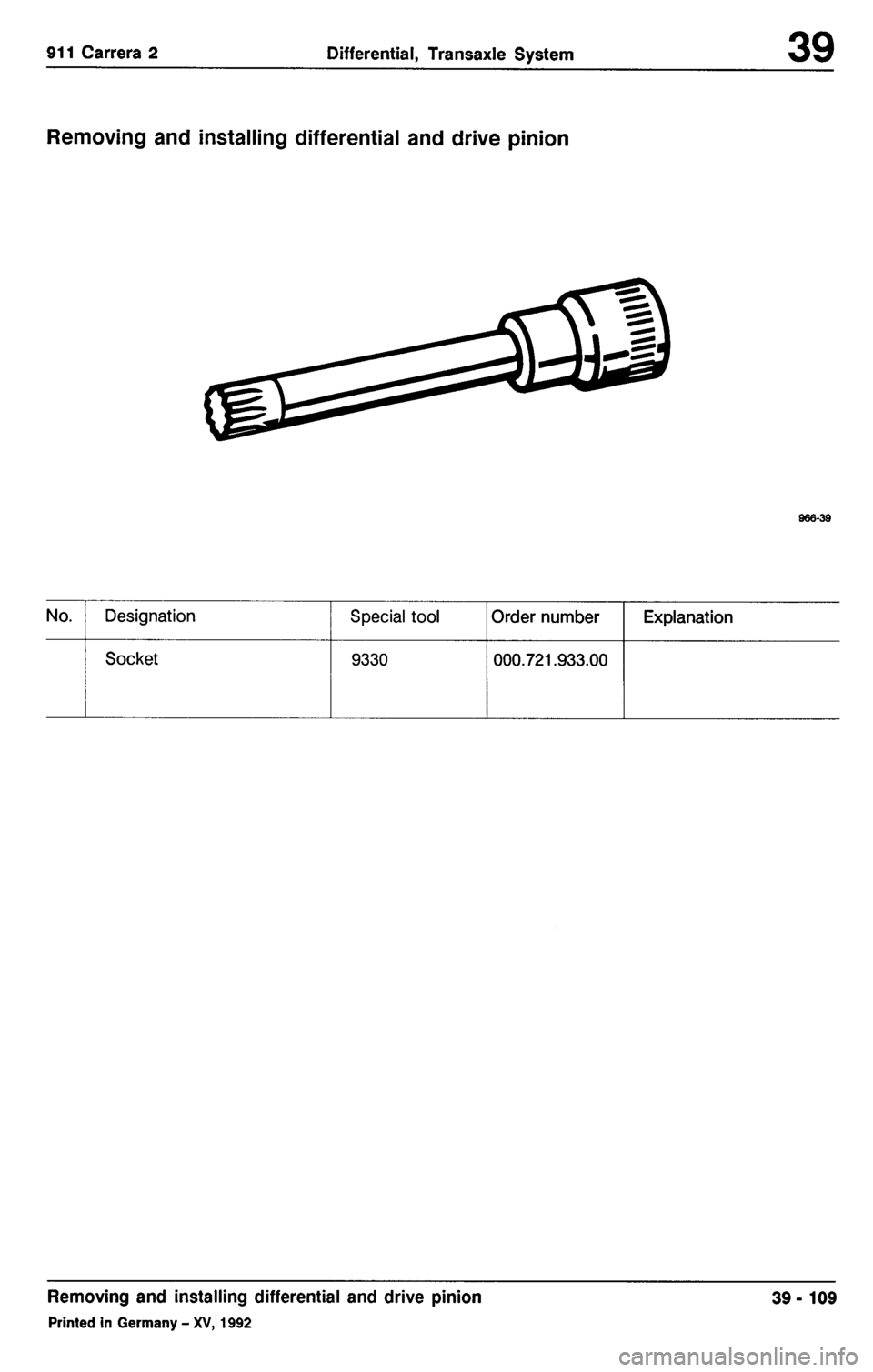 PORSCHE 964 1987 2.G Service Workshop Manual 3 
