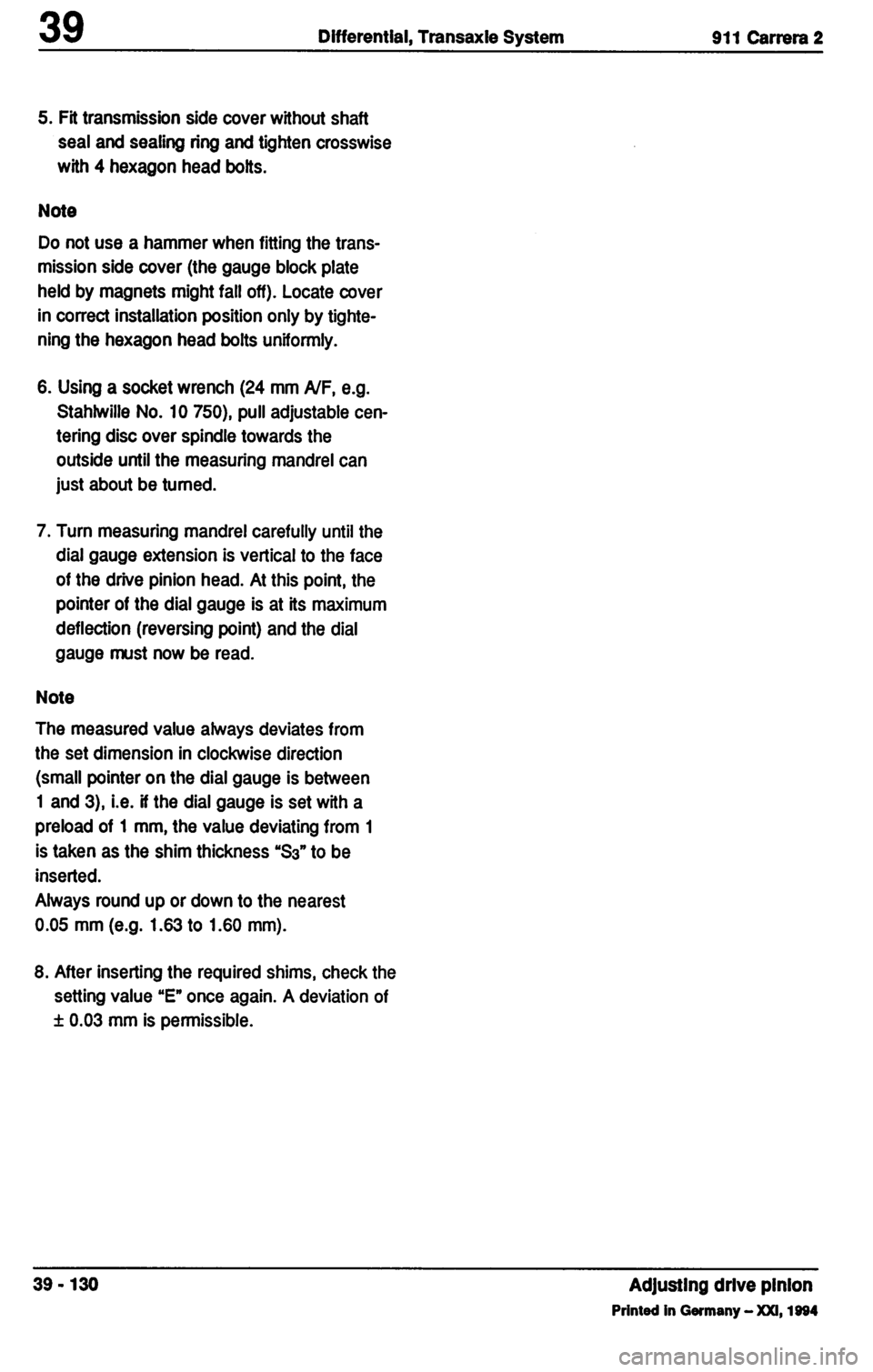 PORSCHE 964 1987 2.G Service Workshop Manual 3 