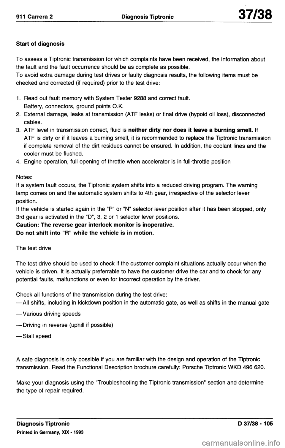 PORSCHE 964 1987 2.G Service Workshop Manual 3 