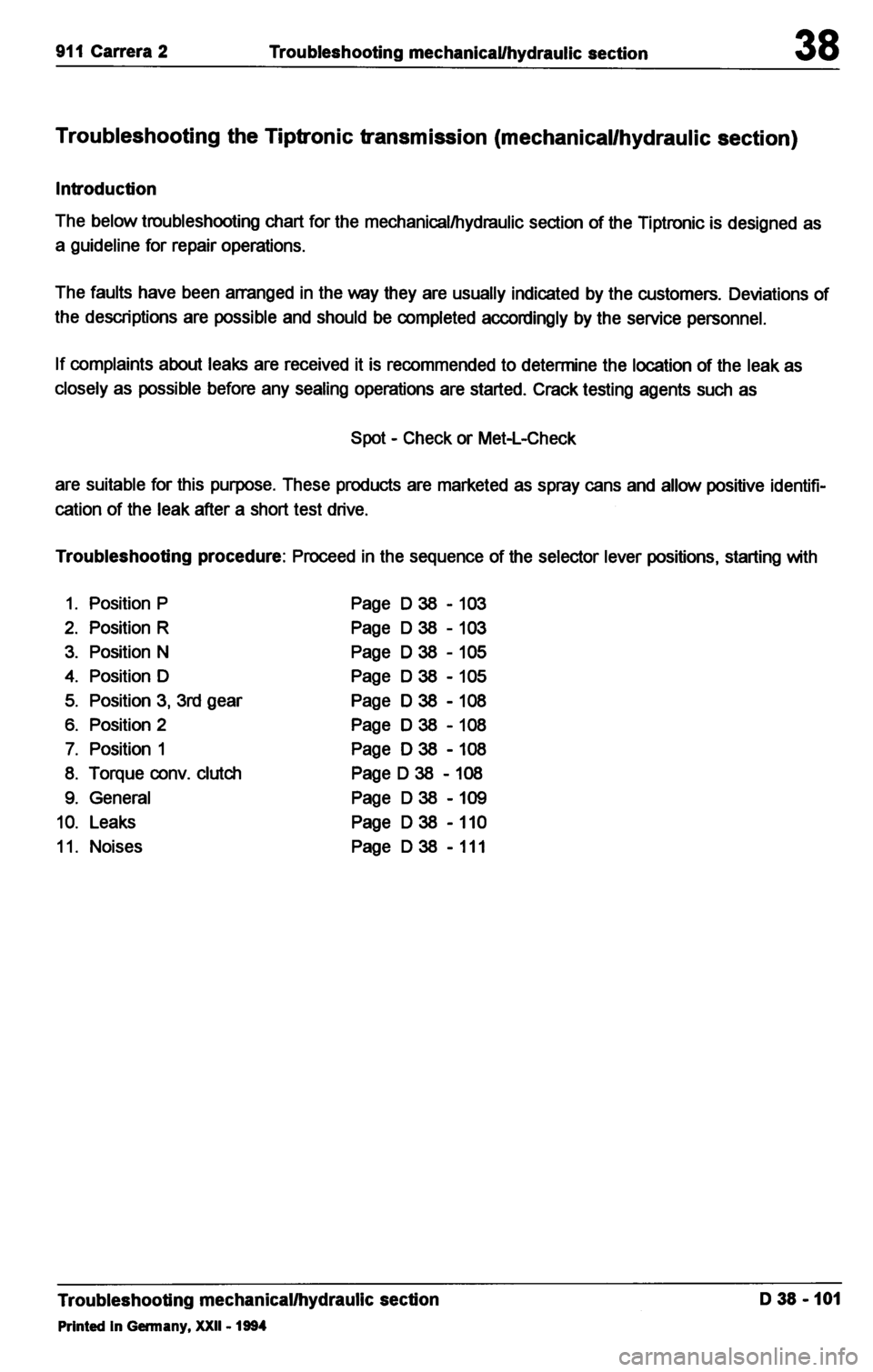 PORSCHE 964 1987 2.G Service Workshop Manual 3 