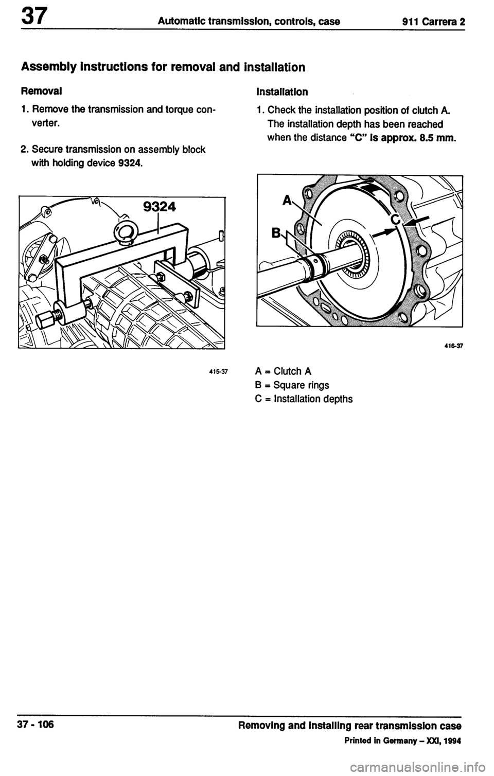 PORSCHE 964 1987 2.G Service Workshop Manual 3 