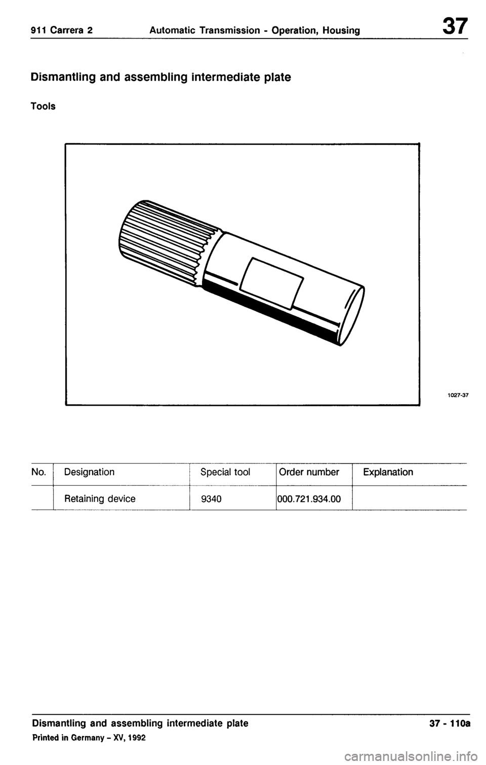 PORSCHE 964 1987 2.G Service Workshop Manual 3 