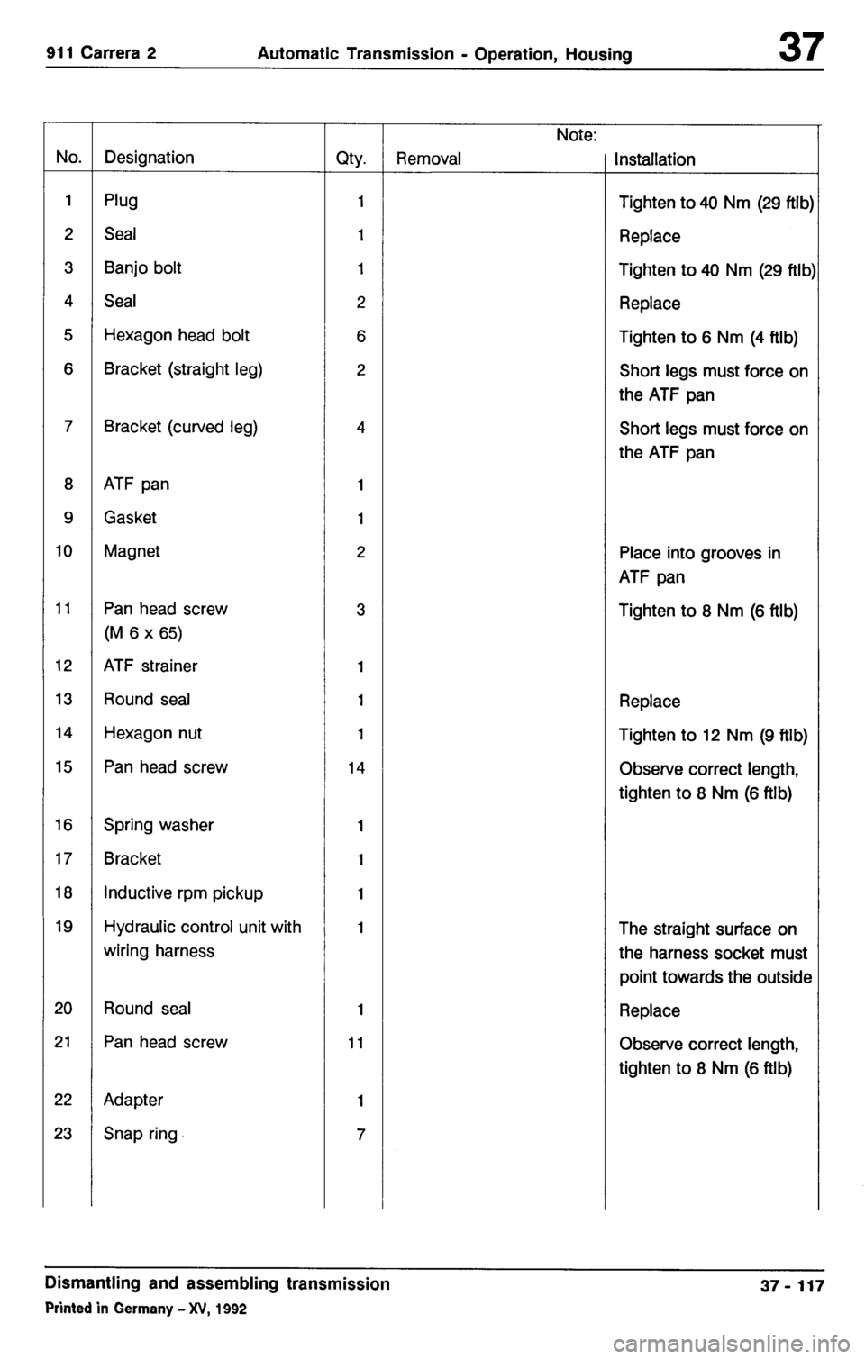 PORSCHE 964 1987 2.G Service Workshop Manual 3 