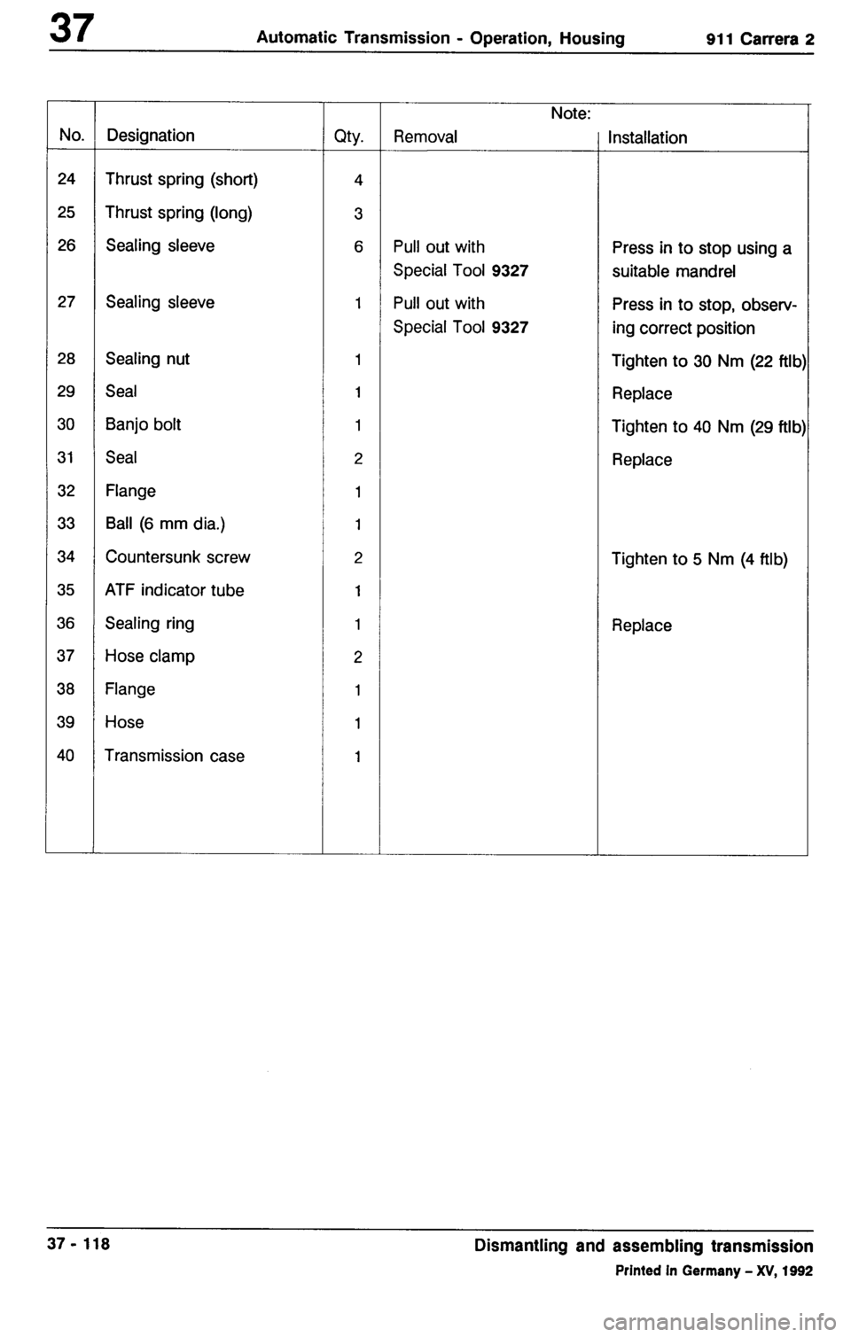 PORSCHE 964 1987 2.G Service Workshop Manual 3 
