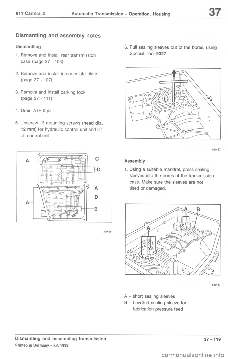 PORSCHE 964 1987 2.G Service Workshop Manual 3 